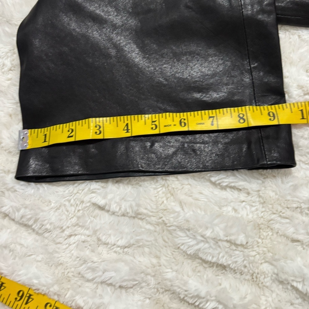 ENVELOPE 1976 Women’s Black Faux Leather Straight- Leg Pants - Picture 16 of 16